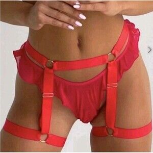 Free People We Are HAH Strung Out Garter Siren Red OS New